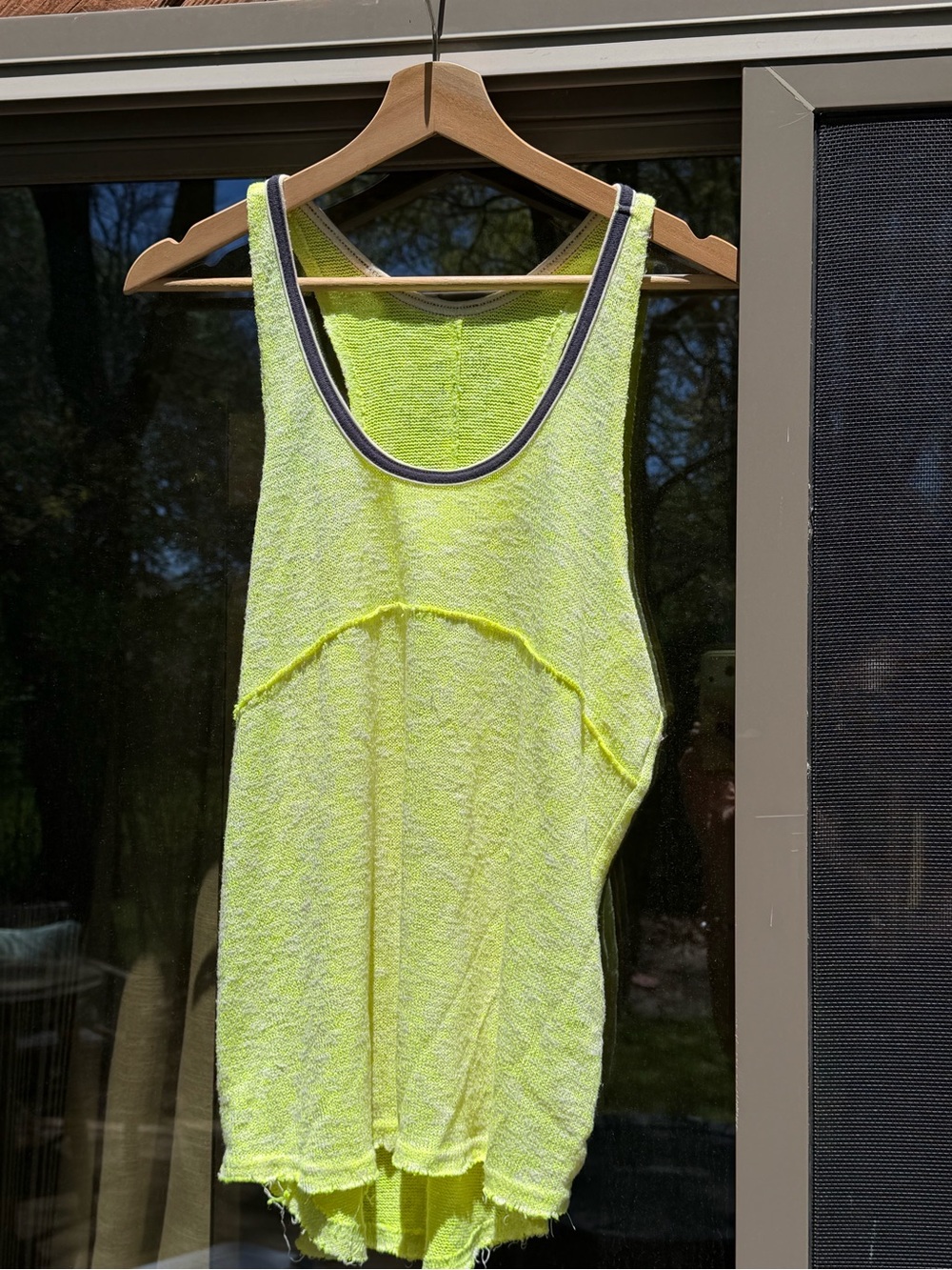 We the free neon yellow oversized tank